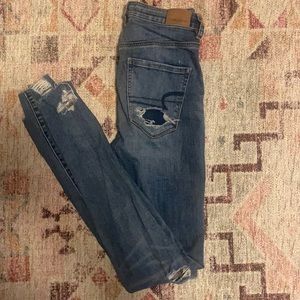 AE distressed, high waisted, skinny jeans
